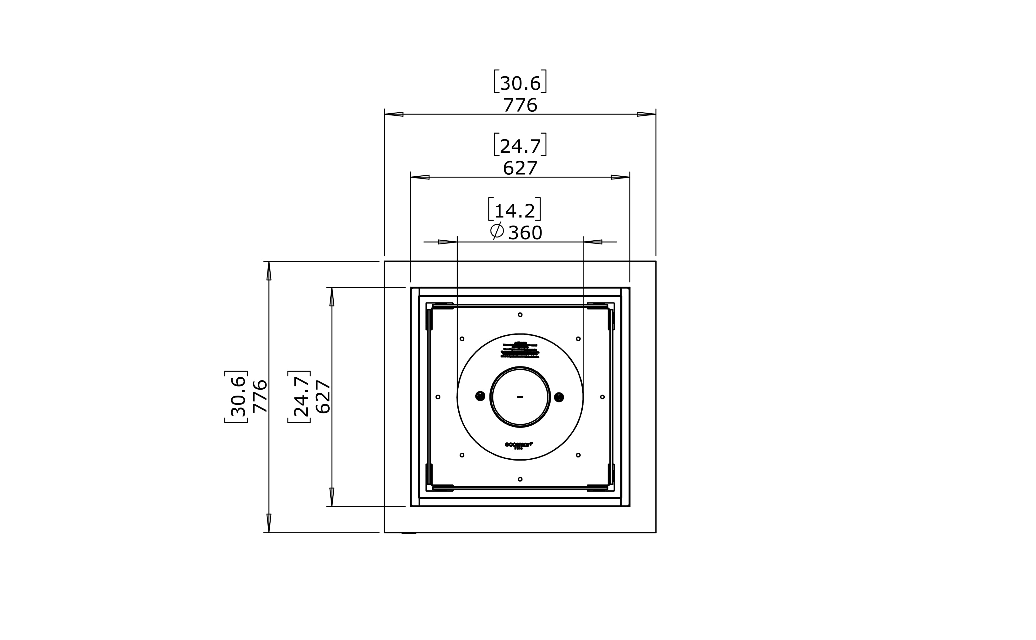 EcoSmart Fire Base 30 Table Top Measurement