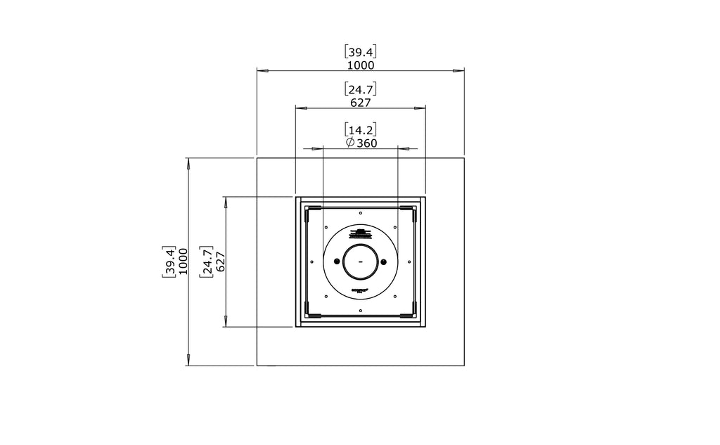 EcoSmart Fire Base 40 Table Top Measurement