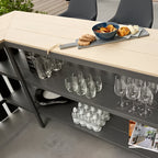 Fiji Bar Set with 3 Nuna Bar Chairs Top View With Food