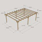 Freestanding Garden Pergola - Light Green - 4.2m Width x 7.2m Length