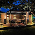 aluminium pergola 4x3 with garden furniture underneath