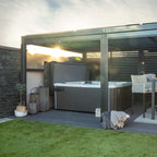 Hot tub under 5m x 3m aluminium pergola