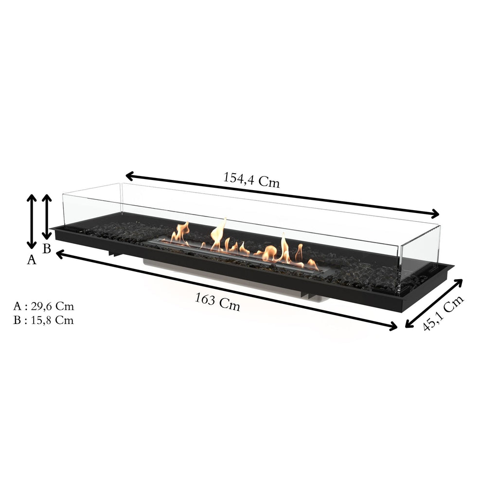 Woodlark EcoSmart Fire Linear 65 by Mad Design indoor and outdoor bioethanol fireplace