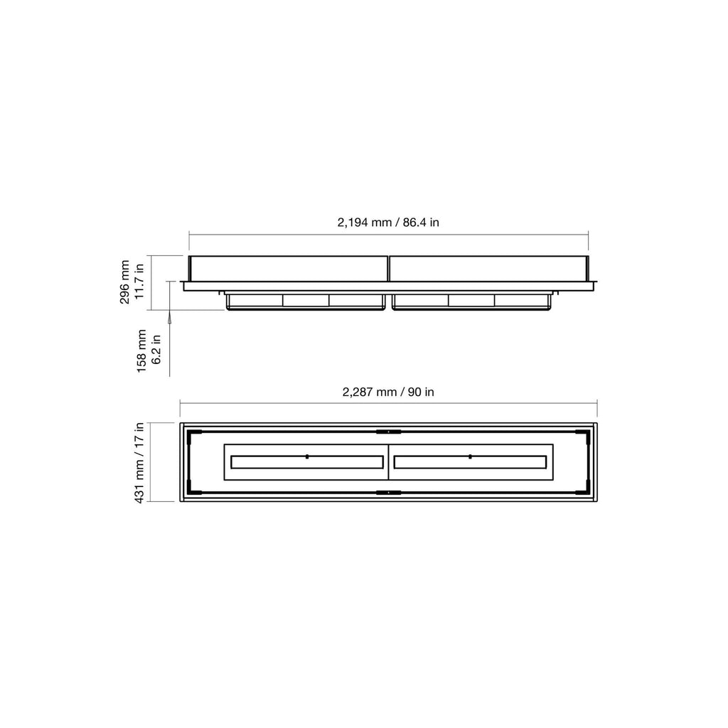 Woodlark EcoSmart Fire Linear 90 by Mad Design indoor and outdoor bioethanol fireplace