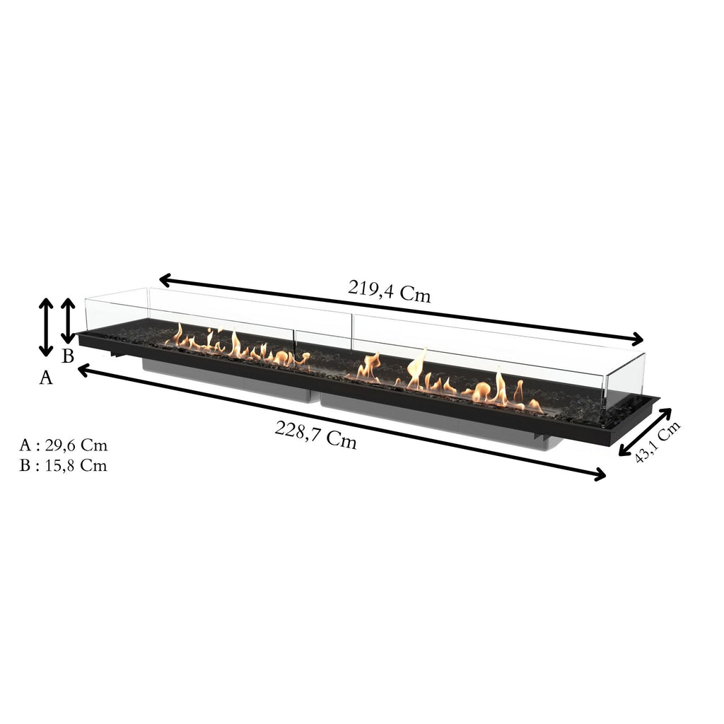 Woodlark EcoSmart Fire Linear 90 by Mad Design indoor and outdoor bioethanol fireplace