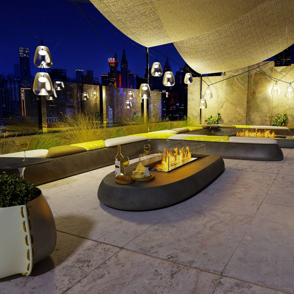 Woodlark Mad Design Linear 50 bioethanol fireplace with modern indoor and outdoor design
