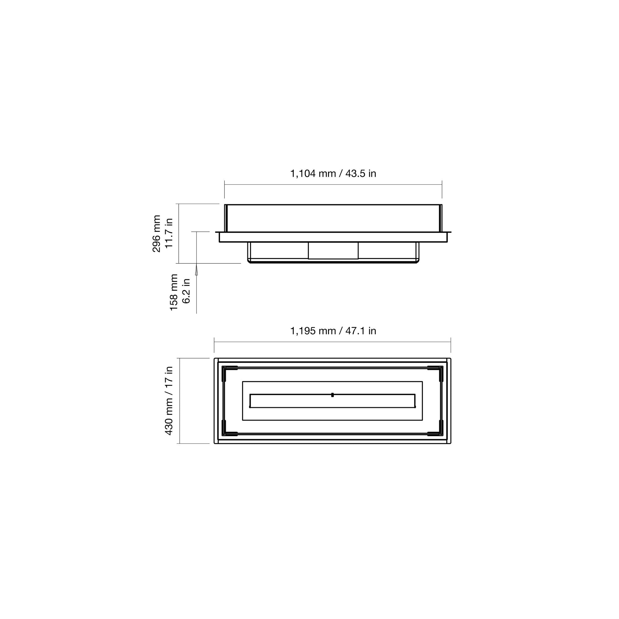 Woodlark Mad Design Linear 50 bioethanol fireplace with modern indoor and outdoor design