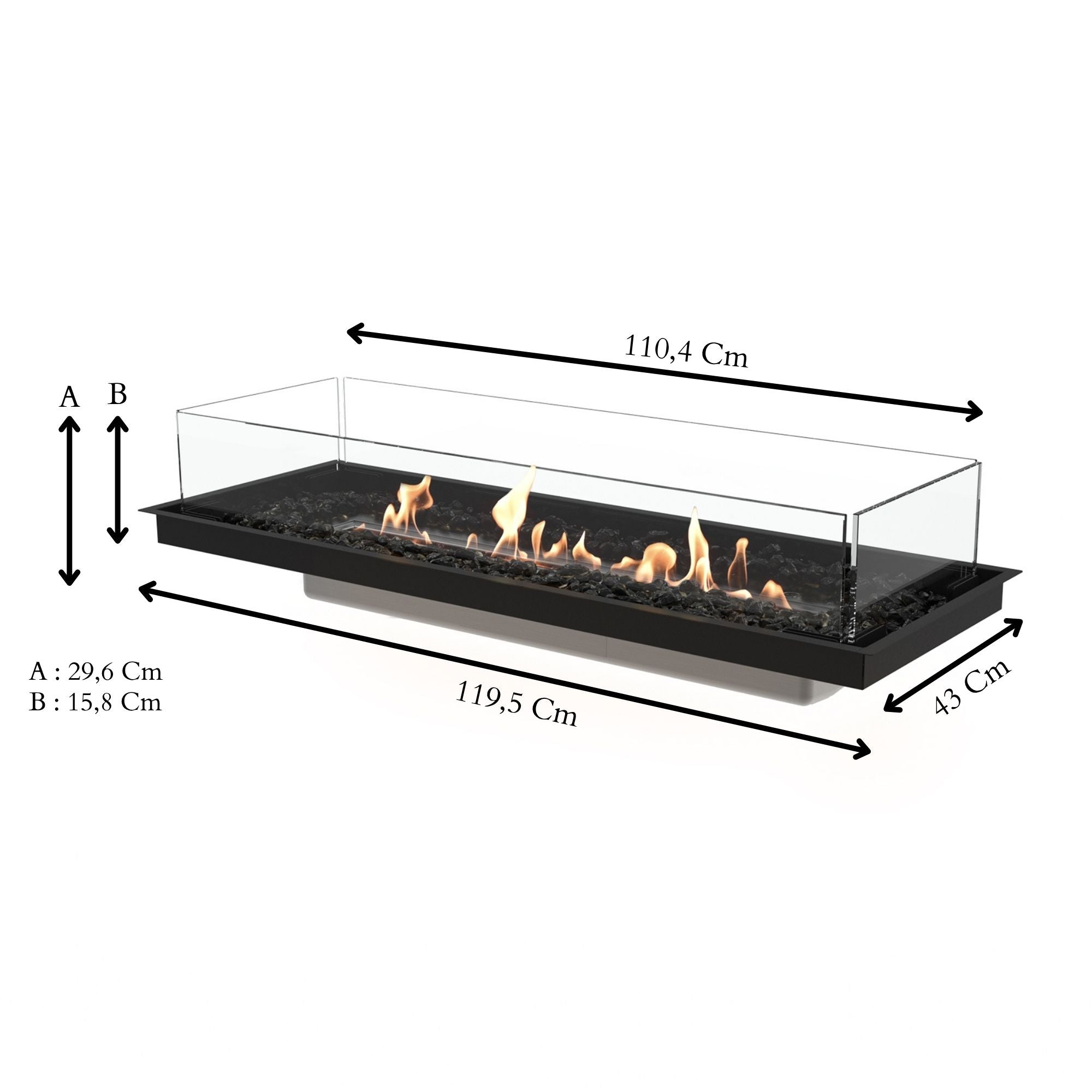 Woodlark Mad Design Linear 50 bioethanol fireplace with modern indoor and outdoor design