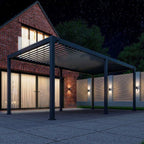 6m x 3m Rectangular Aluminium Pergola Night Shot