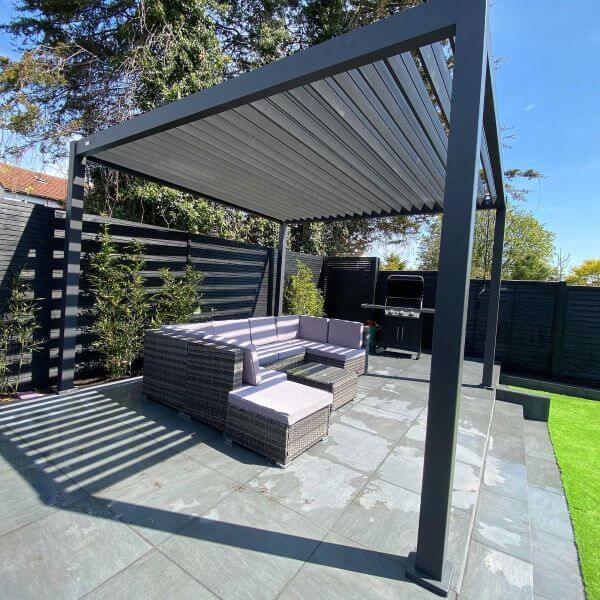 aluminium pergola 4x3 on a patio
