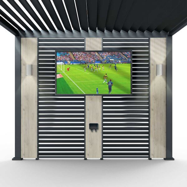 Grey or Wood Nova Titan Pergola Solid Side Panel 31cm