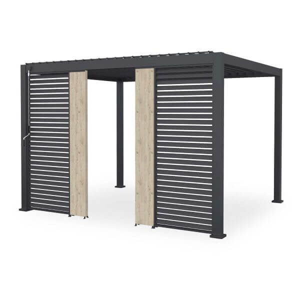 Grey or Wood Nova Titan Pergola Solid Side Panel 31cm
