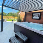 Hot tub under aluminium pergola 4x3