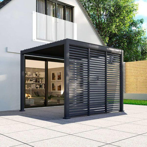 Grey Nova Titan Pergola Louvered Side Panel 1m