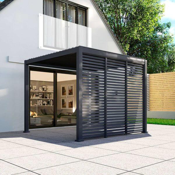 Grey Nova Titan Pergola Louvered Side Panel 1.2m