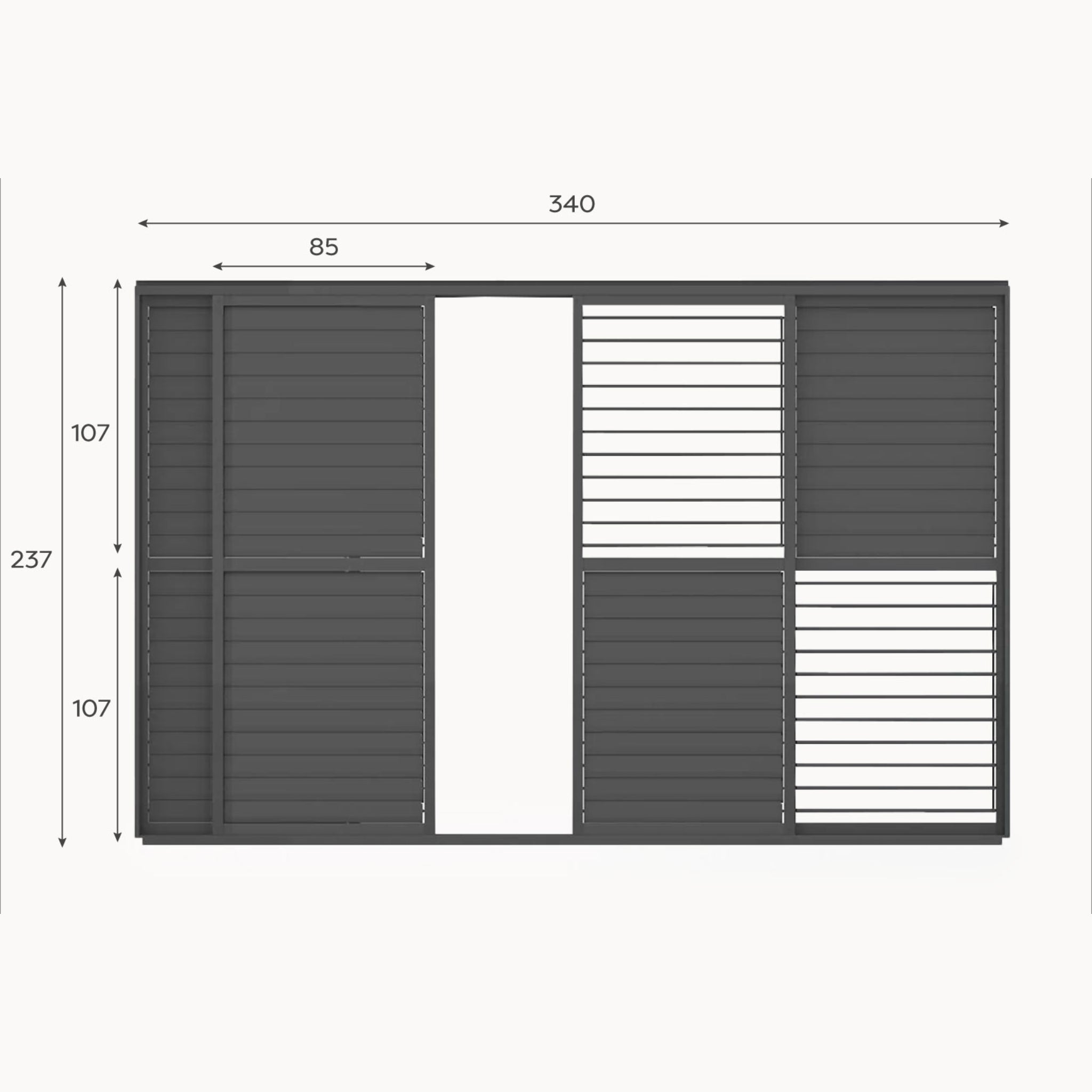Nova Titan Aluminium Louvre Sliding Doors