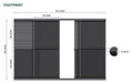 Nova Titan Aluminium Louvre Sliding Doors 4m DImensions