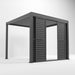 Nova Titan Aluminium Louvre Sliding Doors Grey - 3m Front Side View
