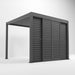 Nova Titan Aluminium Louvre Sliding Doors Grey - 3m Front Side View Close