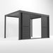 Nova Titan Aluminium Louvre Sliding Doors Grey - 4m Front Side View