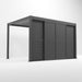 Nova Titan Aluminium Louvre Sliding Doors Grey - 4m Front Side View Close
