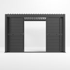 Nova Titan Aluminium Louvre Sliding Doors Grey - 4m Open