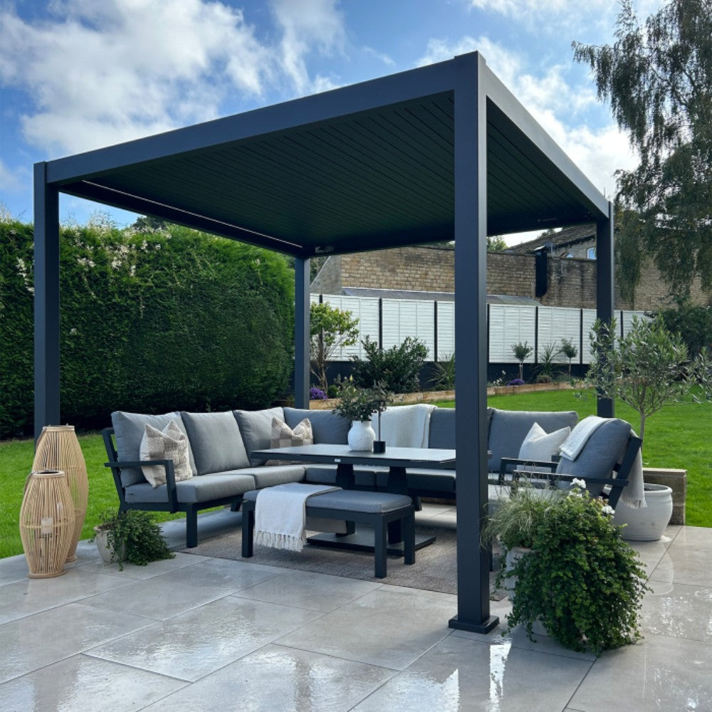 Nova Titan Plus Motorised Aluminium Pergola 3m x 3m with Sofa Set