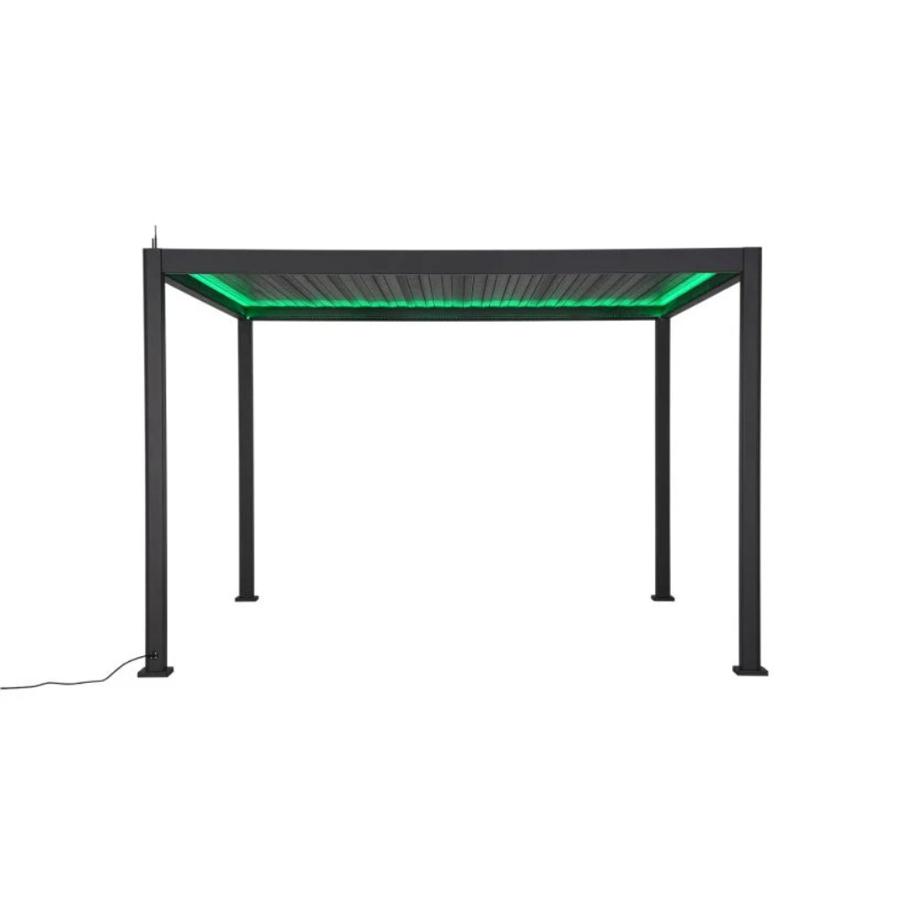 Nova Titan Plus Motorised Aluminium Pergola 4m x 3m with Green Led Light Studio Image