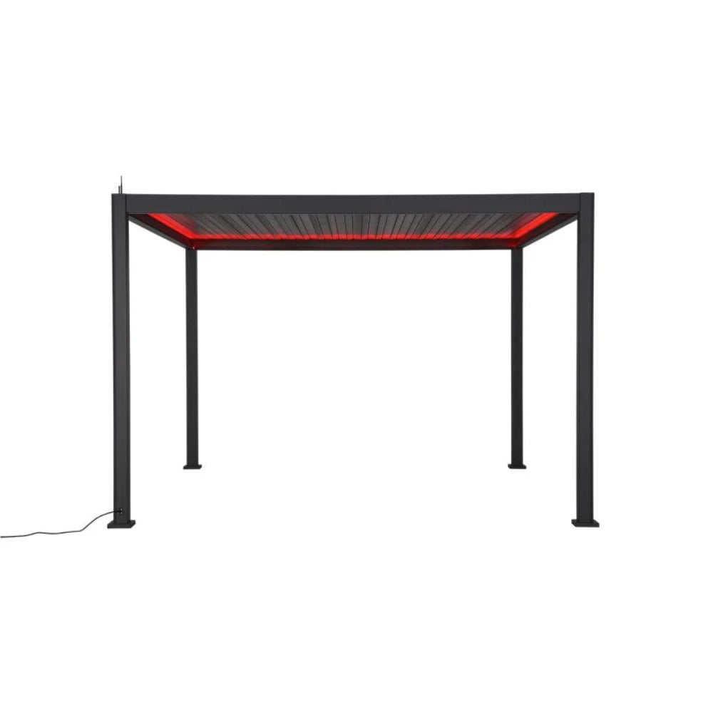 Nova Titan Plus Motorised Aluminium Pergola 4m x 3m with Red Led Light Studio Image