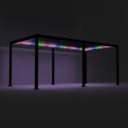 Nova Titan Plus Motorised Aluminium Pergola 6m x 3m Front Side View Dark View with Led Light