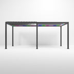 Nova Titan Plus Motorised Aluminium Pergola 6m x 3m with Half Opened Roof Front View