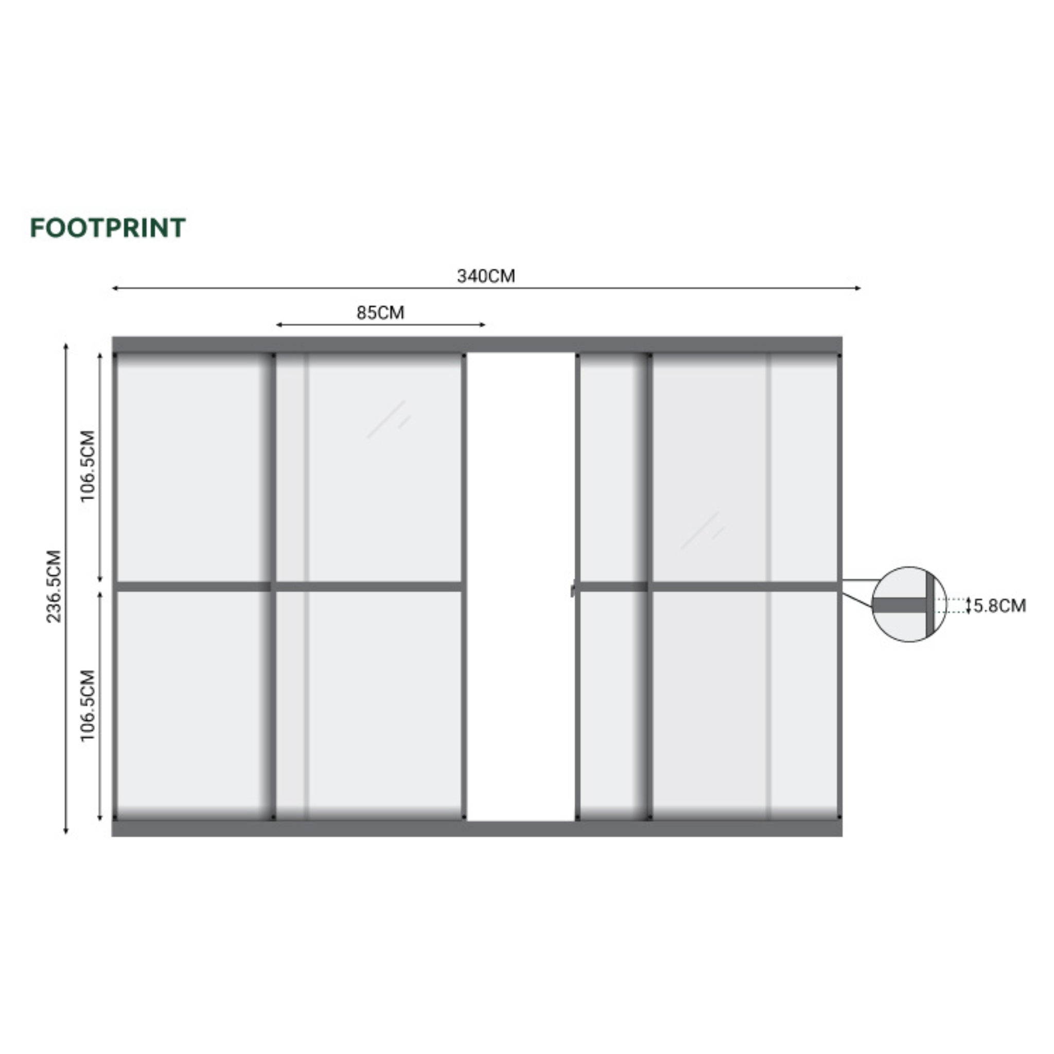 Nova Titan Transparent French Sliding Door System
