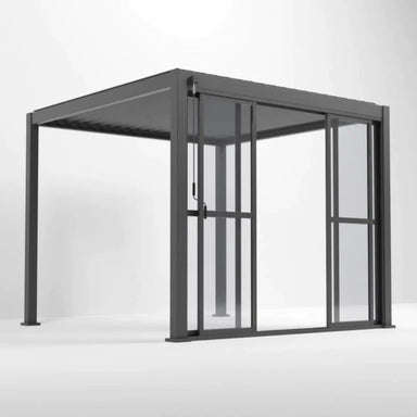 Nova Titan Transparent French Sliding Door System 3m - Front Side View Open Door