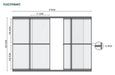 Nova Titan Transparent French Sliding Door System 3m Dimensions