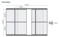 Nova Titan Transparent French Sliding Door System 4m Dimensions