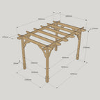 Freestanding Premium Pergola - Rustic Brown - 1.8m Width x 4.8m Length