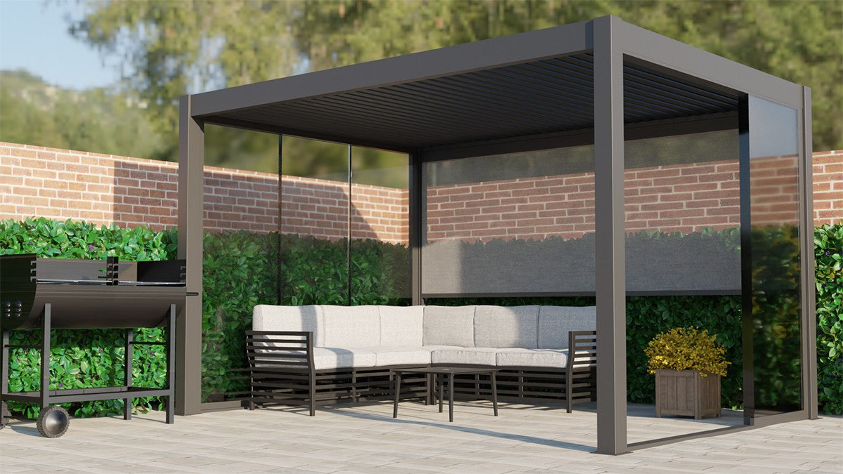 Remanso Luxury Electric Pergola 3x4 Model - Beside a BBQ Griller