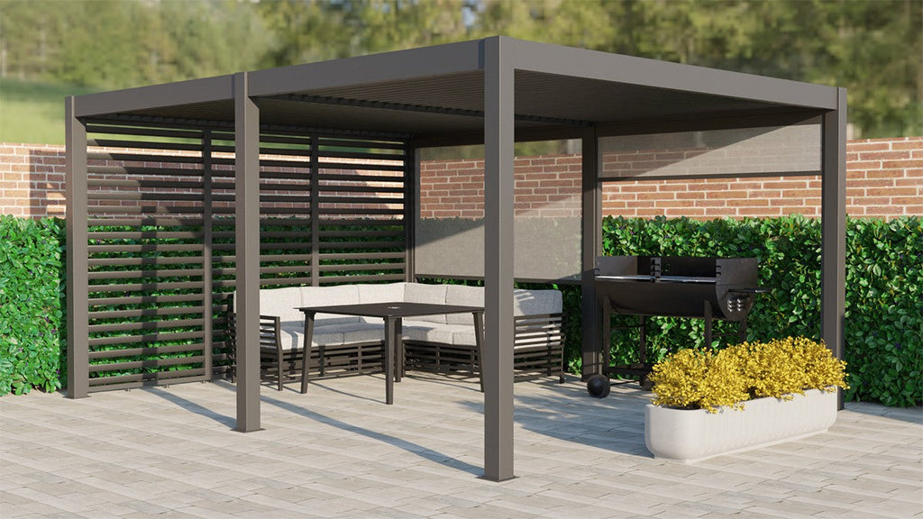 Remanso Luxury Electric Pergola 4x5 Model - With Sofa Set