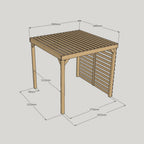 Freestanding Shade Pergola - Rustic Brown - 2.4m Width x 3m Length