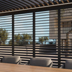 Suns Lifestyle Luxe Electric Louvered Roof LED Pergola Side Panels Open