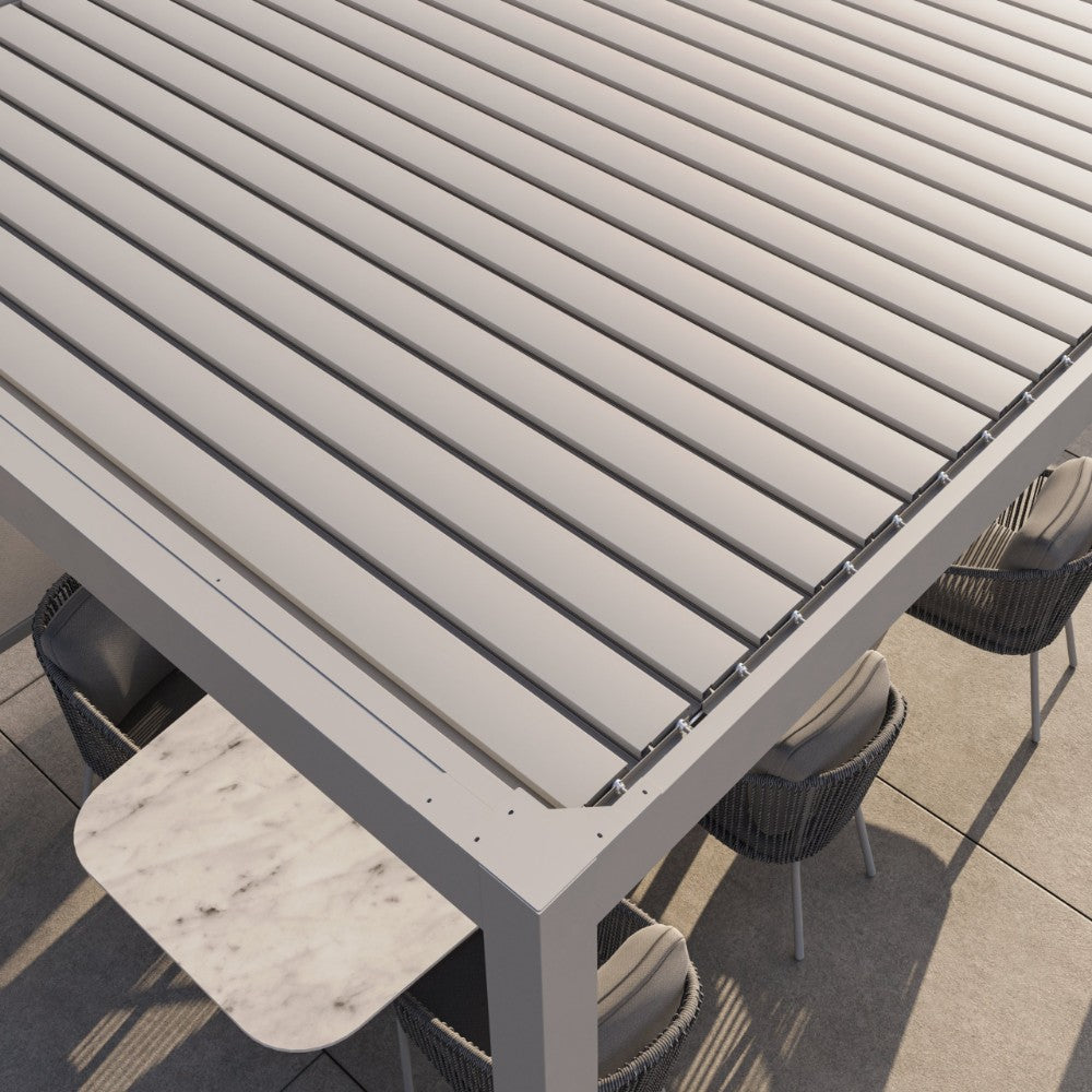 Suns Lifestyle Luxe Retractable Roof Led Pergola Louvered Roof Closed