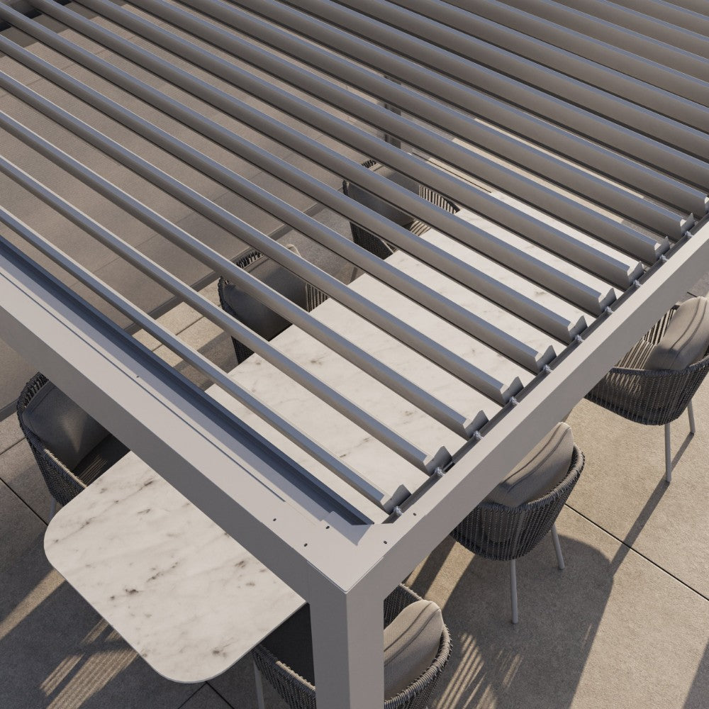 Suns Lifestyle Luxe Retractable Roof Led Pergola Louvered Roof Details