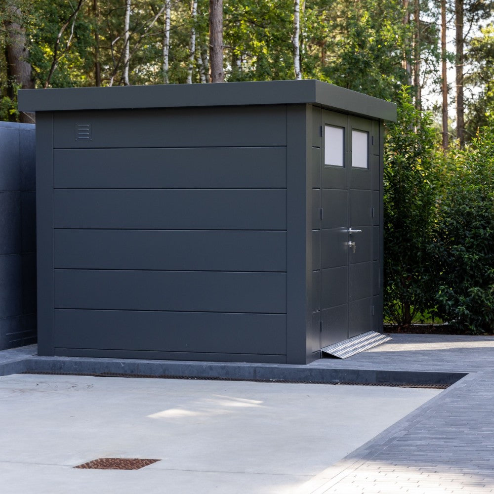 elluria Eleganto Heavy Duty Steel Shed Side View