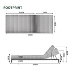 The Persian Lounger - Aluminium Frame Sun Lounger - Dimensions