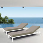 The Persian Lounger - Aluminium Frame Sun Lounger - White Stone, Lifestyle Image