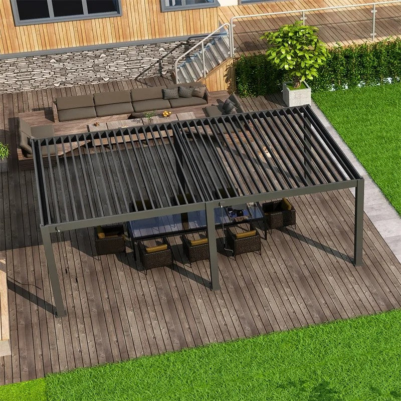 The Westminster Emperor Pergola - 7.2m x 3.6m Charcoal Colour Top View