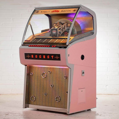 Sound Leisure Rocket Vinyl Jukebox Pink Model Front Side View