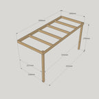 Wall Mounted Box Pergola - Rustic Brown - 2.4m Depth x 3.6m Length