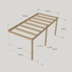 Wall Mounted Box Pergola - Rustic Brown - 2.4m Depth x 5.4m Length