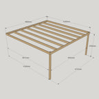 Wall Mounted Box Pergola - Rustic Brown - 4.2m Depth x 4.8m Length